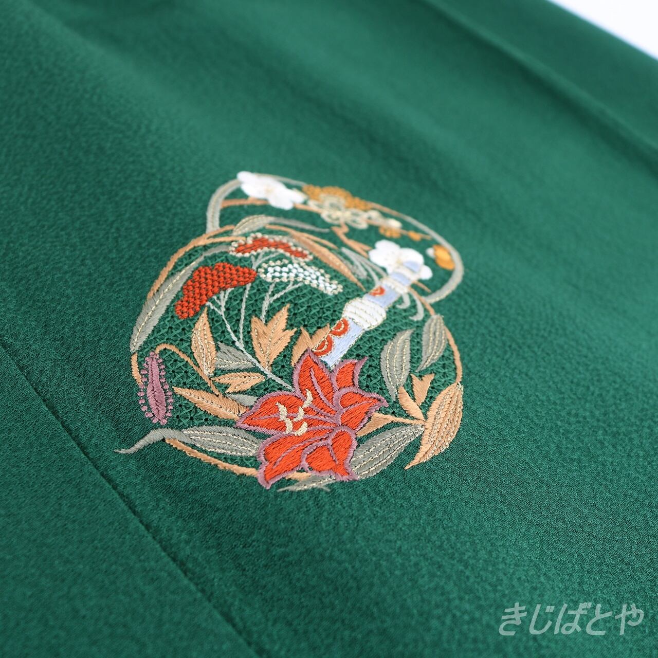 正絹ちりめん 玉虫色に丸紋の訪問着 袷 | きじばとや 正絹ちりめん 玉虫色に丸紋の訪問着 袷 | きじばとや