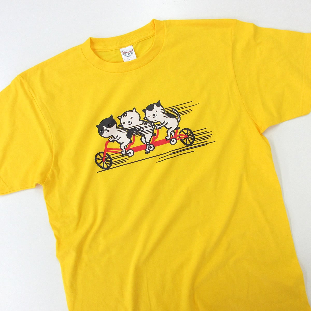 自転車ネコ Tシャツ おもしろ 猫 Tシャツ cat35 猫服 ゆるキャラ ねこ柄 猫柄