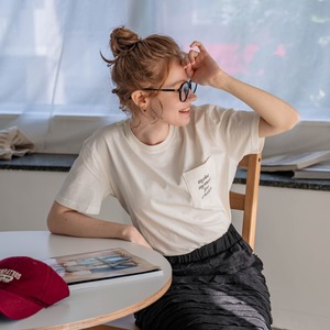 round neck letter print t shirt