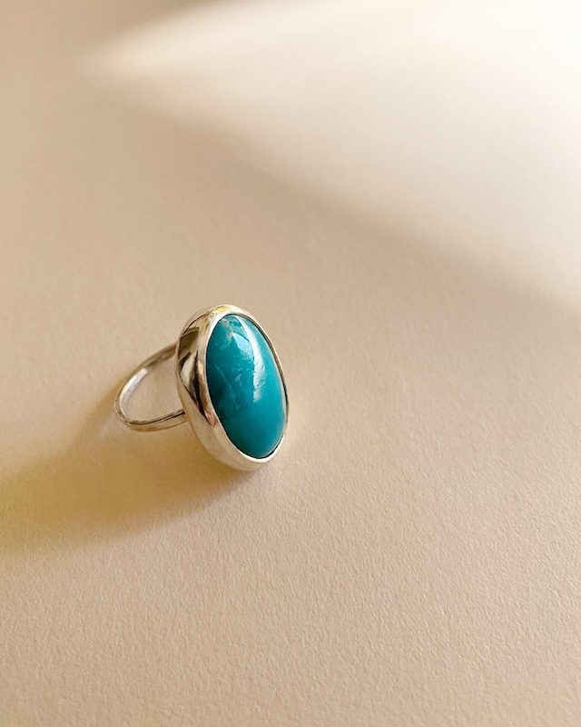 Turquoise silver ring      OBH-033