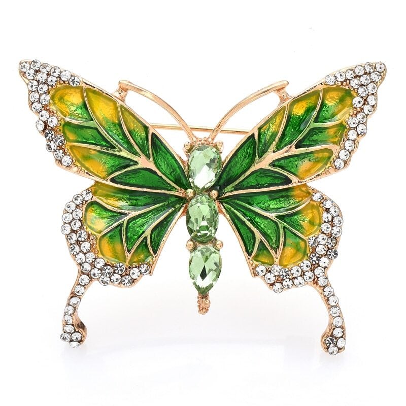 □アゲハ♪幸福の蝶々ブローチ☆ピンブローチ☆ラインストーン☆3色