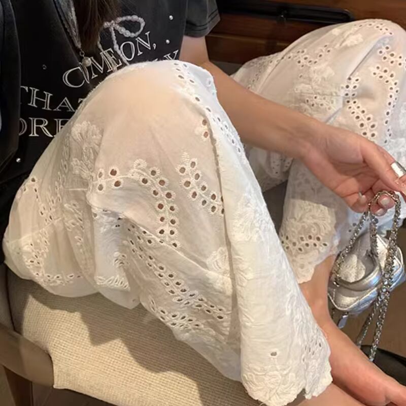 Lacy wide straight pants RW0873