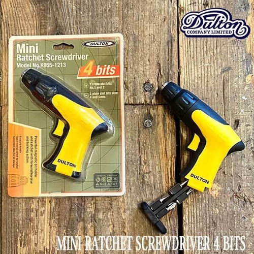 MINI RATCHET SCREWDRIVER 4 BITS ミニ ラチェット スクリュードライバー 4ビッツ DIY 工具 拳銃型ドライバー DULTON ダルトン