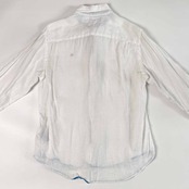 リネン100% TOMMY HILFIGER トミーヒルフィガー BD ボタンダウン 長袖シャツ M/ホワイト メンズ