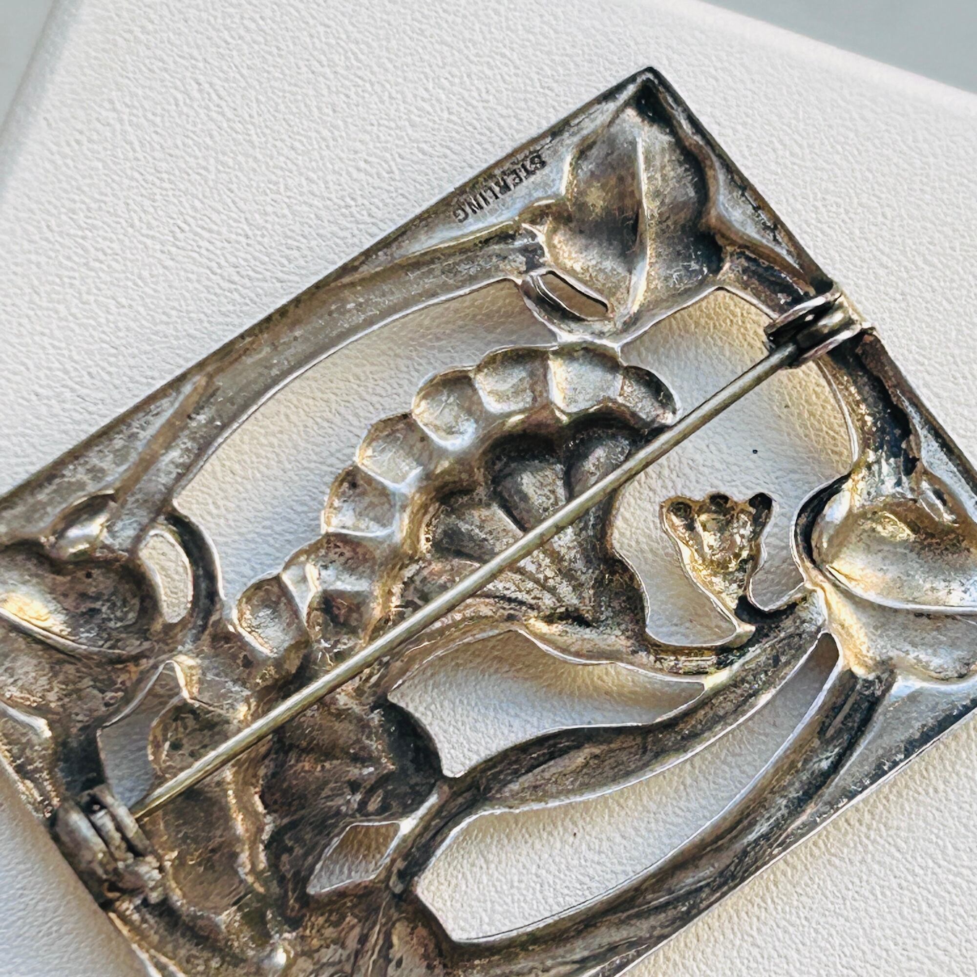 シルバー925 フローラルスクエアブローチ | Milo Antiques & Vintage