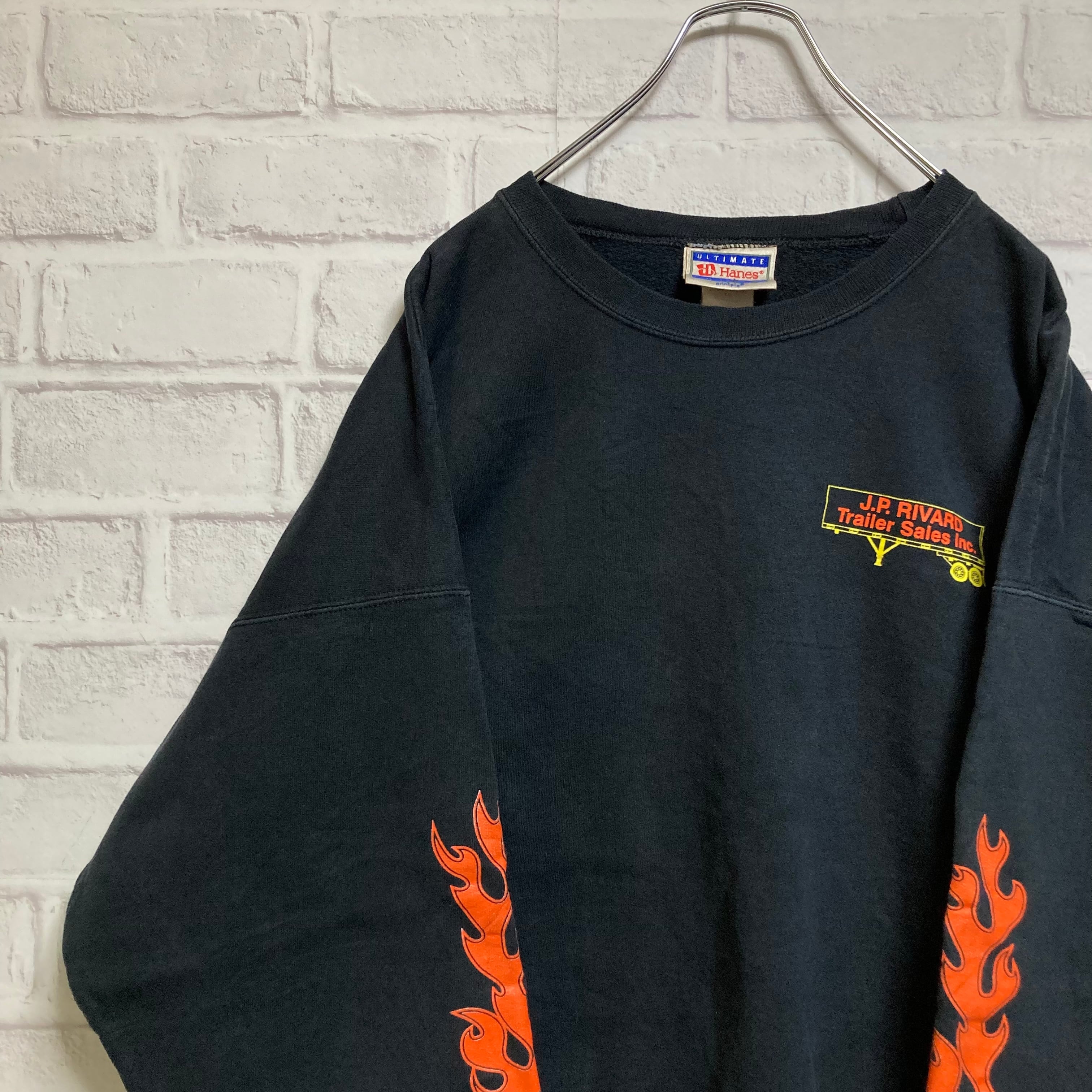 Hanes】”Fire Pattern” Sweat XL スウェット トレーナー ファイヤー