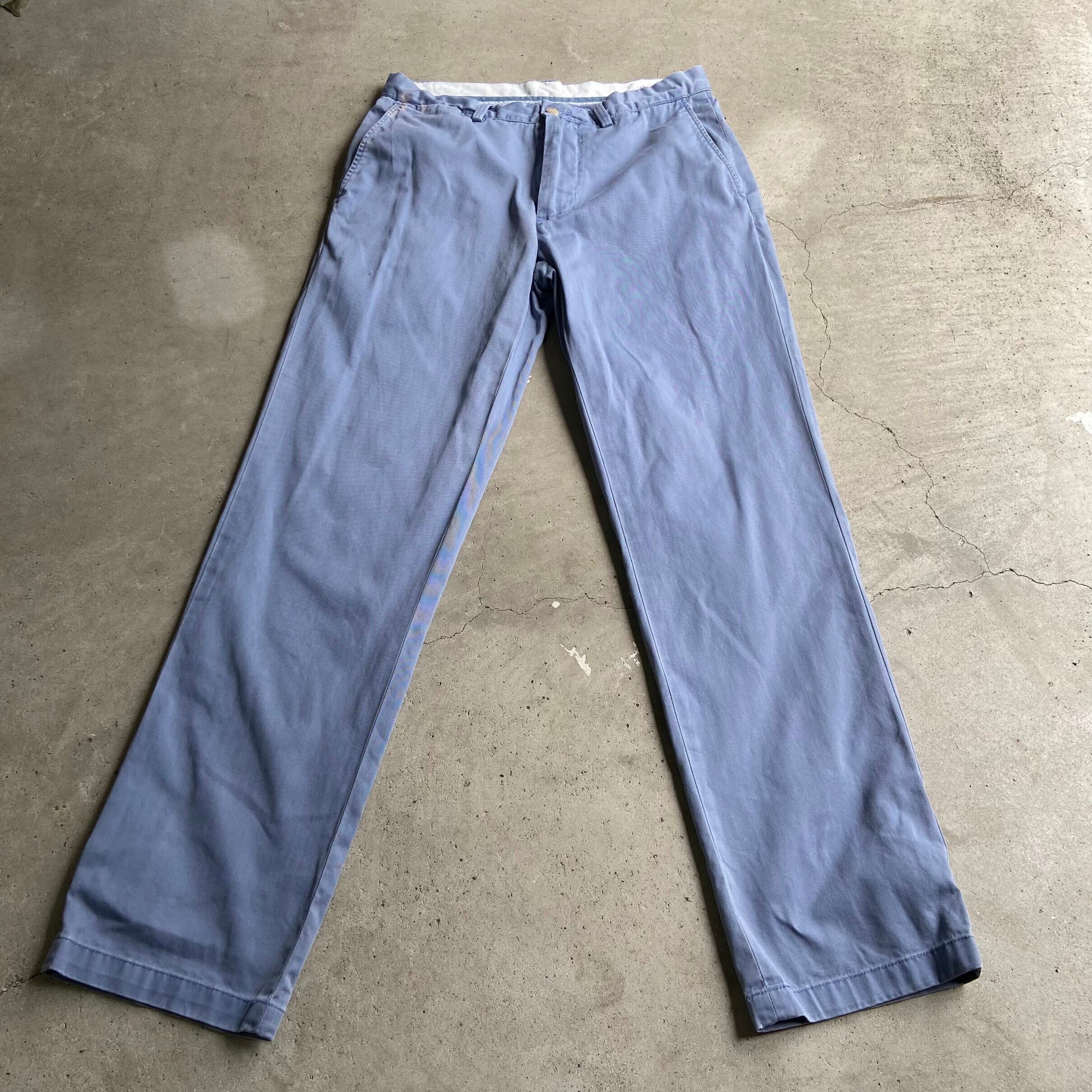 Polo By Ralph Lauren ポロバイラルフローレン チノパンツ コットンパンツ メンズw32 古着 くすみブルー 水色 90s ヴィンテージ ビンテージ カーラーパンツ ロングパンツ Cave 古着屋 公式 古着通販サイト