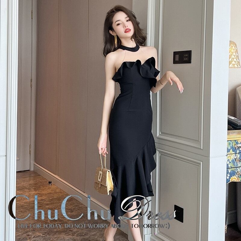 ミントグリーンのエレガントな花柄レースパーティードレス JY076