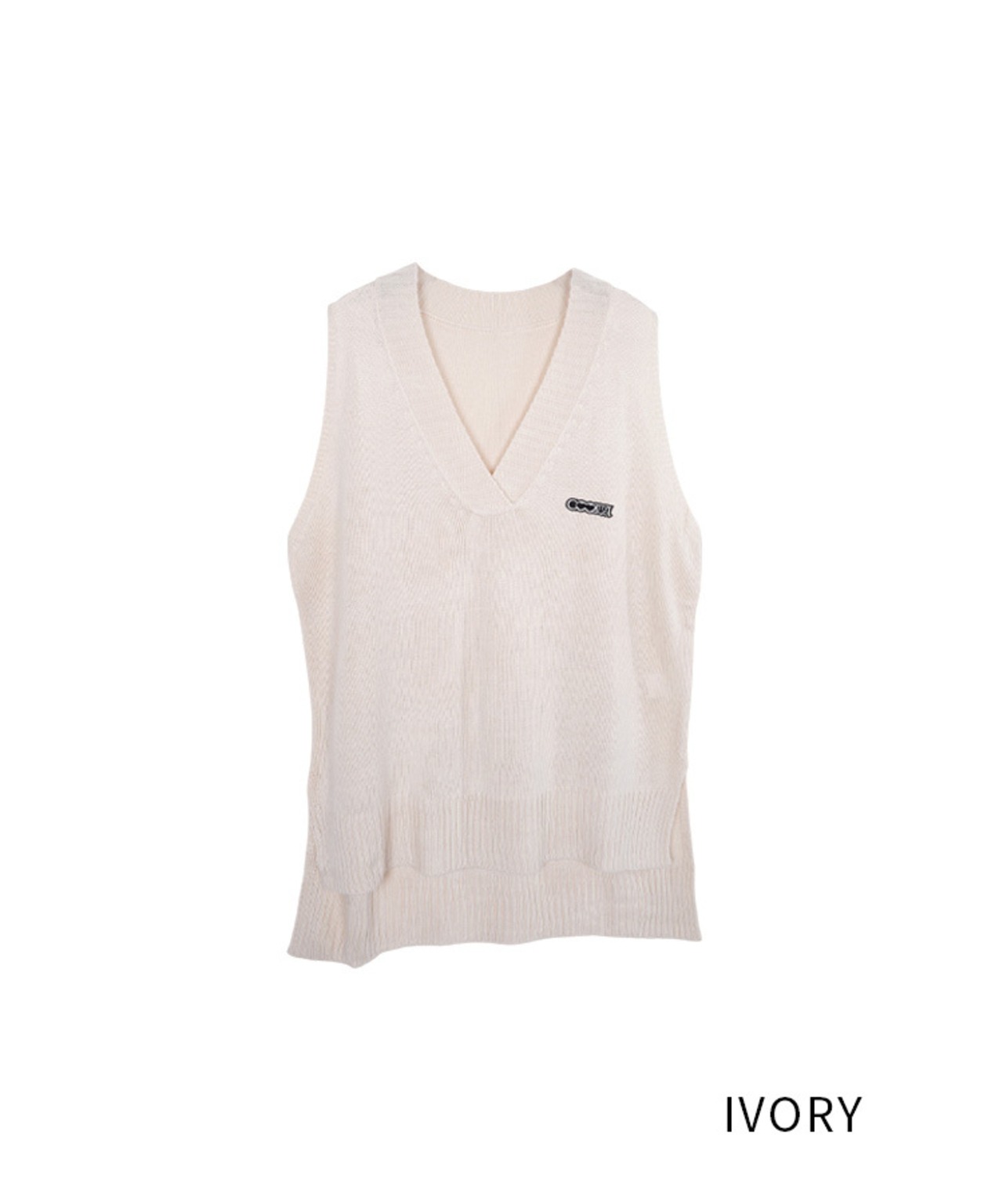 バックペイントオーバーサイズニットベスト (IVORY) CQ-47035