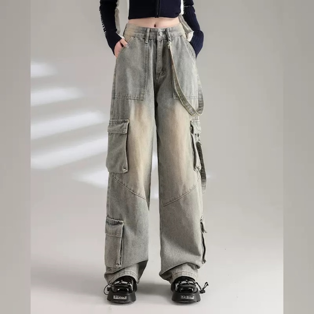 Retro Wide Denim Jeans E6200