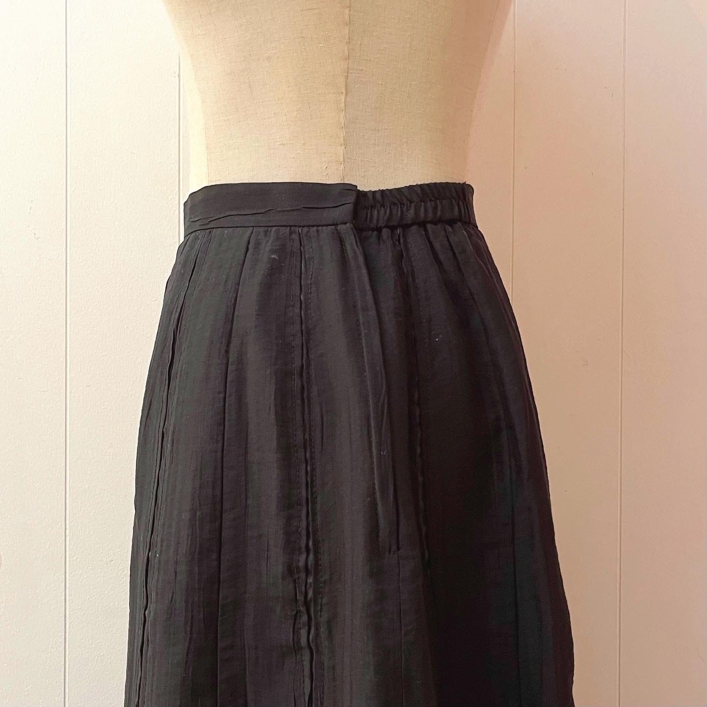 black line sheer long skirt