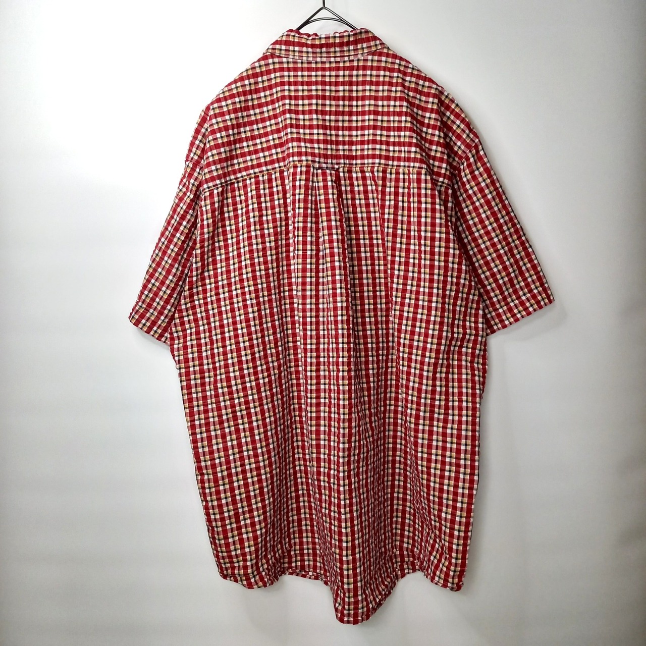 チャップス　シアサッカー　BDシャツ　半袖　オーバーサイズ　チェック　XL