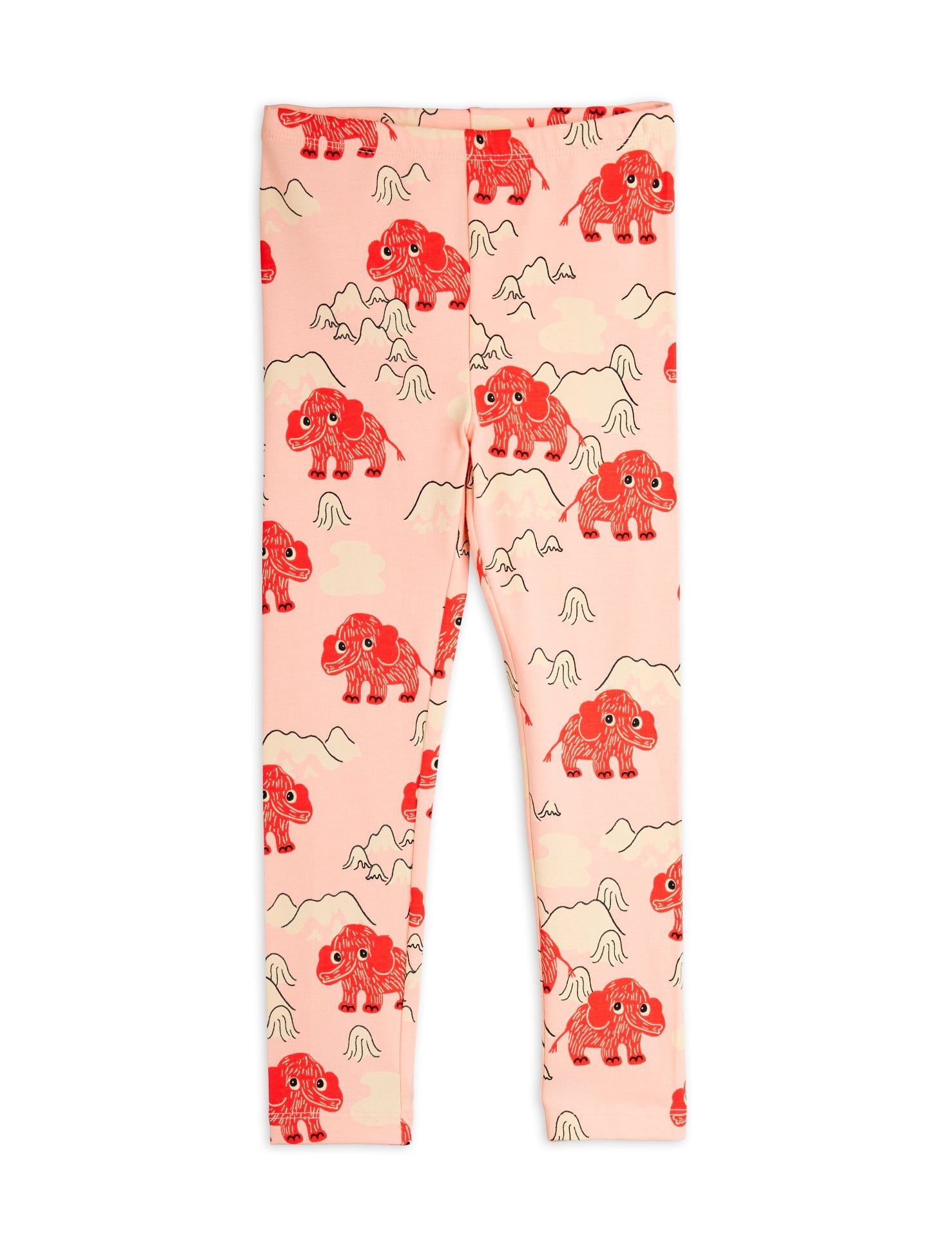 【25AW】minirodini(ミニロディーニ)Mammoth aop leggings pink(80/86.92/98.104/110.116/122)レギンス マンモス
