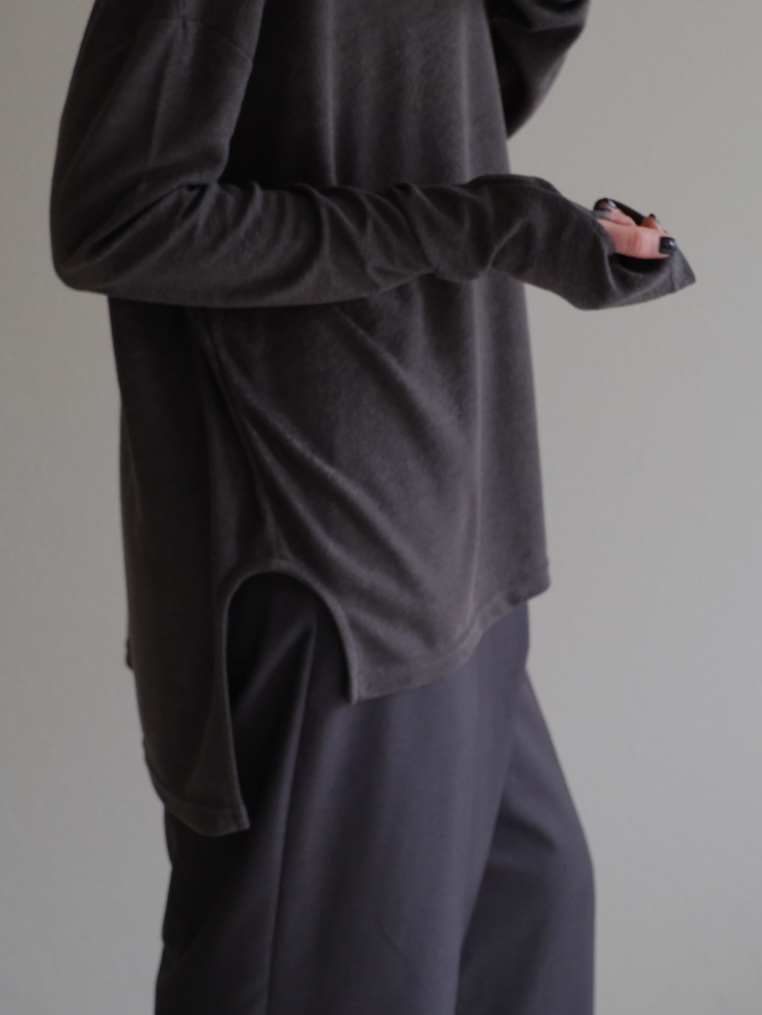 pile touch over pullover (gray)
