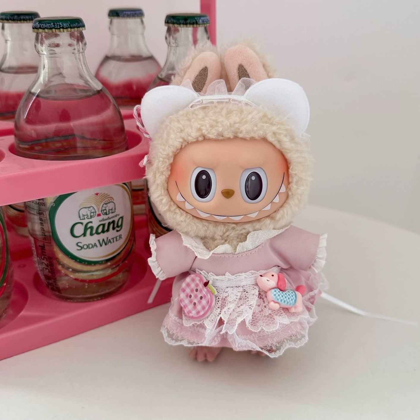 10cmぬい服】モチーフアクセントワンピコーデ 棉花娃娃 labubu用お洋服