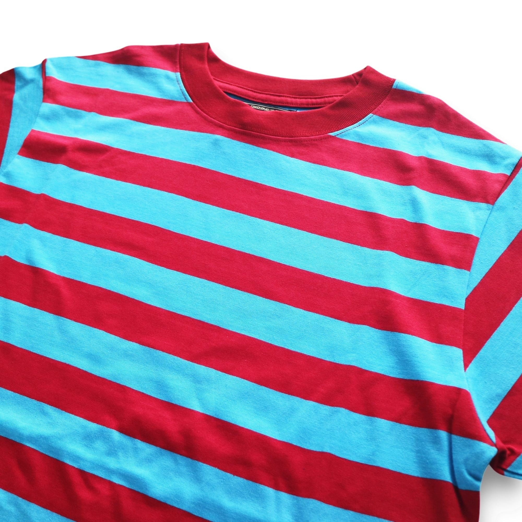 ロッキンストライプ Tシャツ レッド＆ターコイズ GOOD ROCKIN