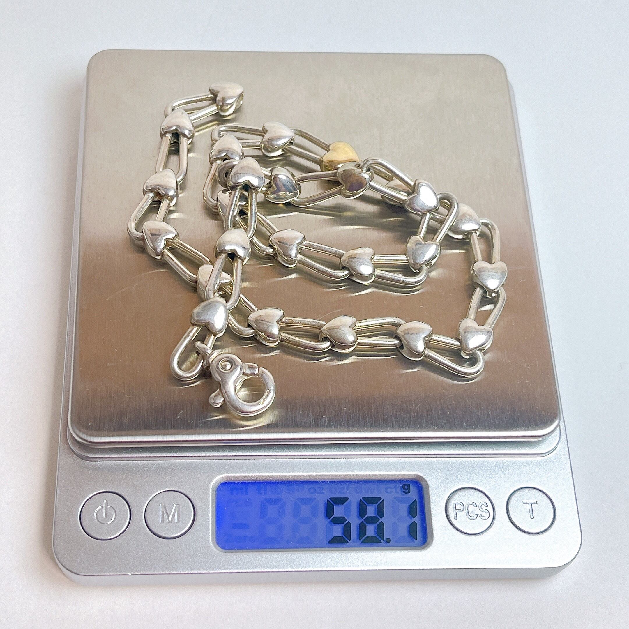 869 希少 ティファニー コンビ ハートロック リンク ネックレス 925 