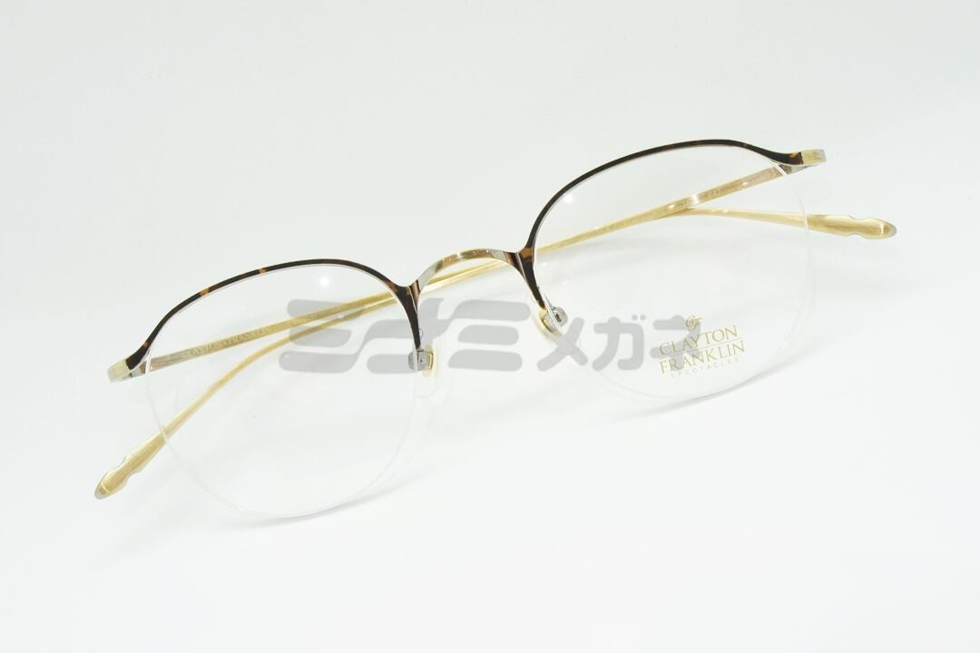 CLAYTON FRANKLIN メガネ 647 AGP 日本製 ハーフリム ナイロール 半