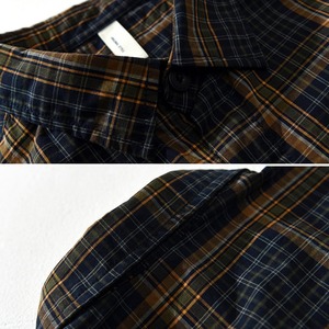 【M-3XL】Dark Check Long Sleeve Shirt / ダーク チェック 長袖 シャツ