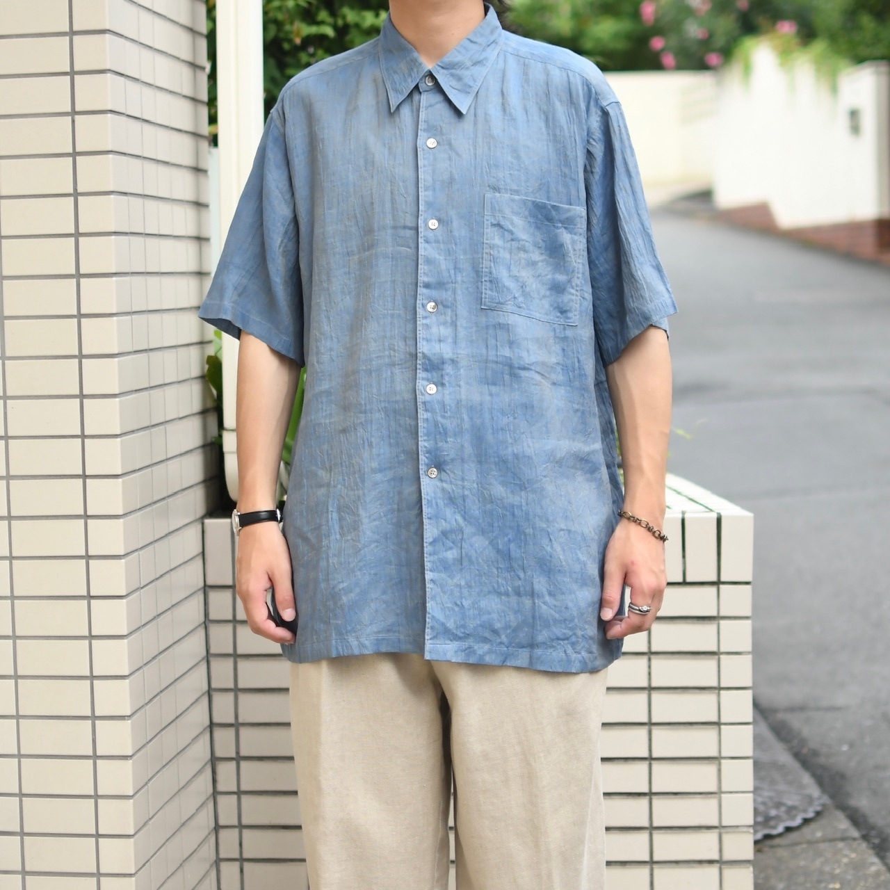 design iridescence shirt blue