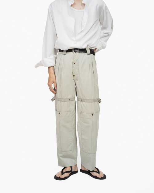 [1980-90's] "CLAUDE MONTANA” Cotton Twill Parachute Trousers (Made in Italy)　