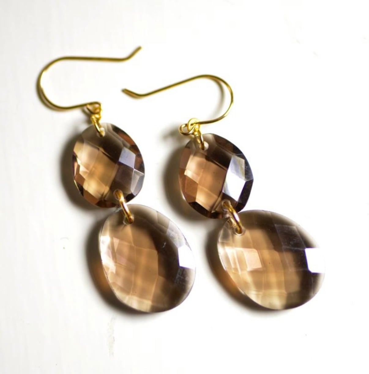 18k スモーキークォーツピアス スモーキークォーツピアス/K18YGコーティング | couleur&radian