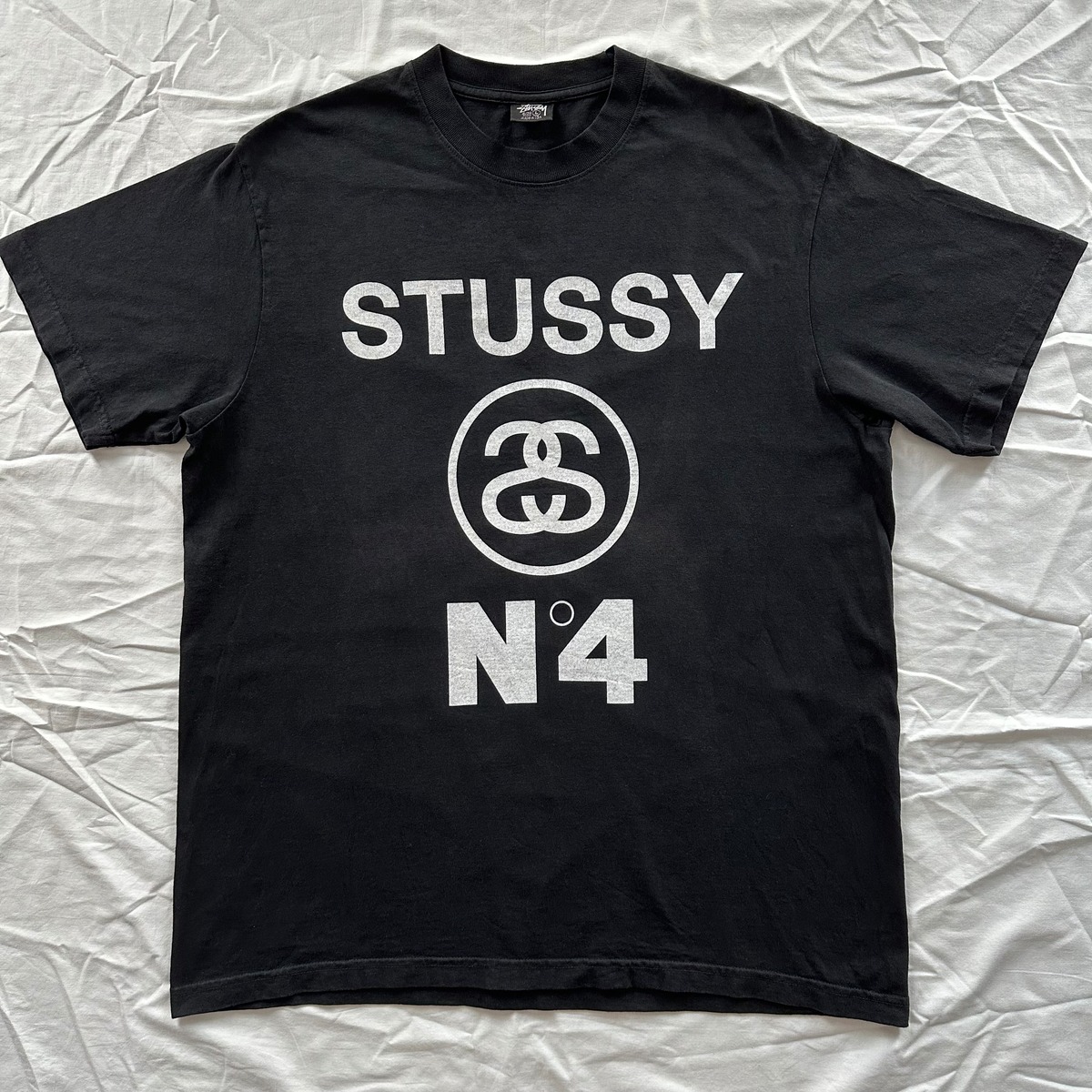 MADE IN USA】20s STUSSY No4 TEE.BLACK.L | Lookin