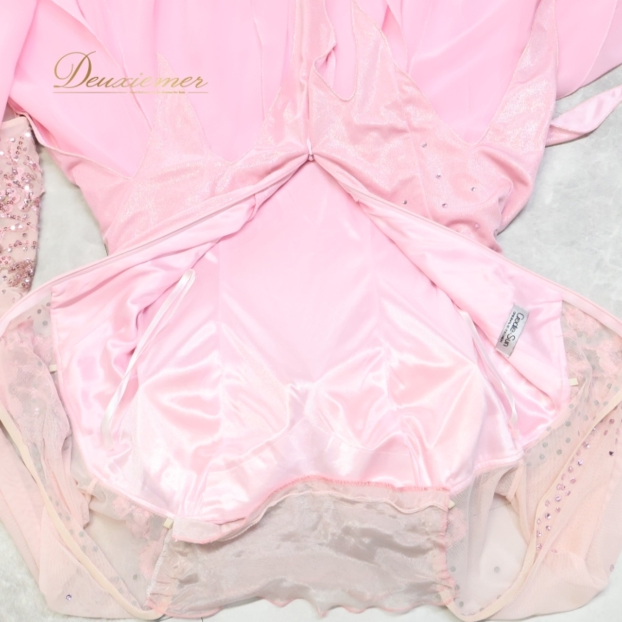 社交ダンス 衣装 スタンダードドレス ワンピース ドレス スタンダード ピンク クリエイトサン Create-Sun デモ 競技 ダンス パーティ 発表会 フロート レース ピンク系 可愛い コスチューム 発表会衣装 競技会 おしゃれ