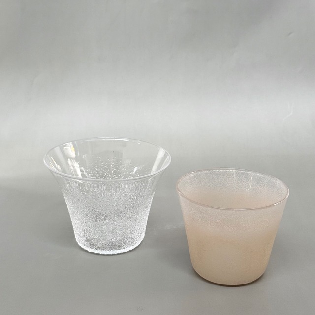 FUKU glassworks　相馬 佳織　うたかた フリーカップ/蕎麦猪口 ピンクベージュ
