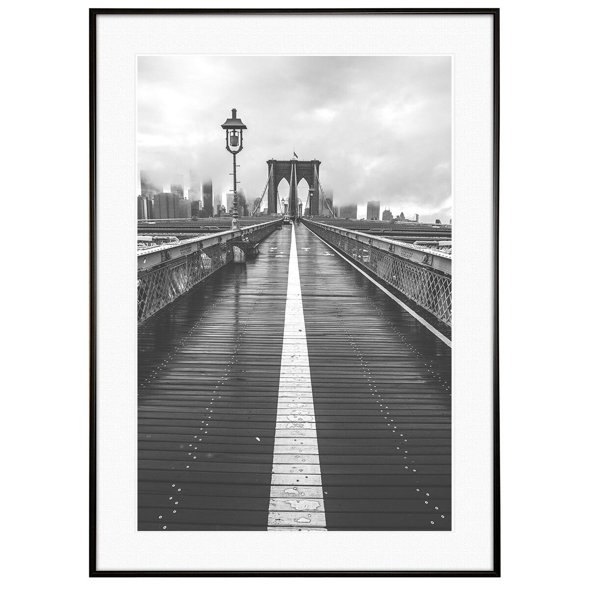 アメリカ写真 ニューヨーク ブルックリンブリッジ インテリア モノクロ