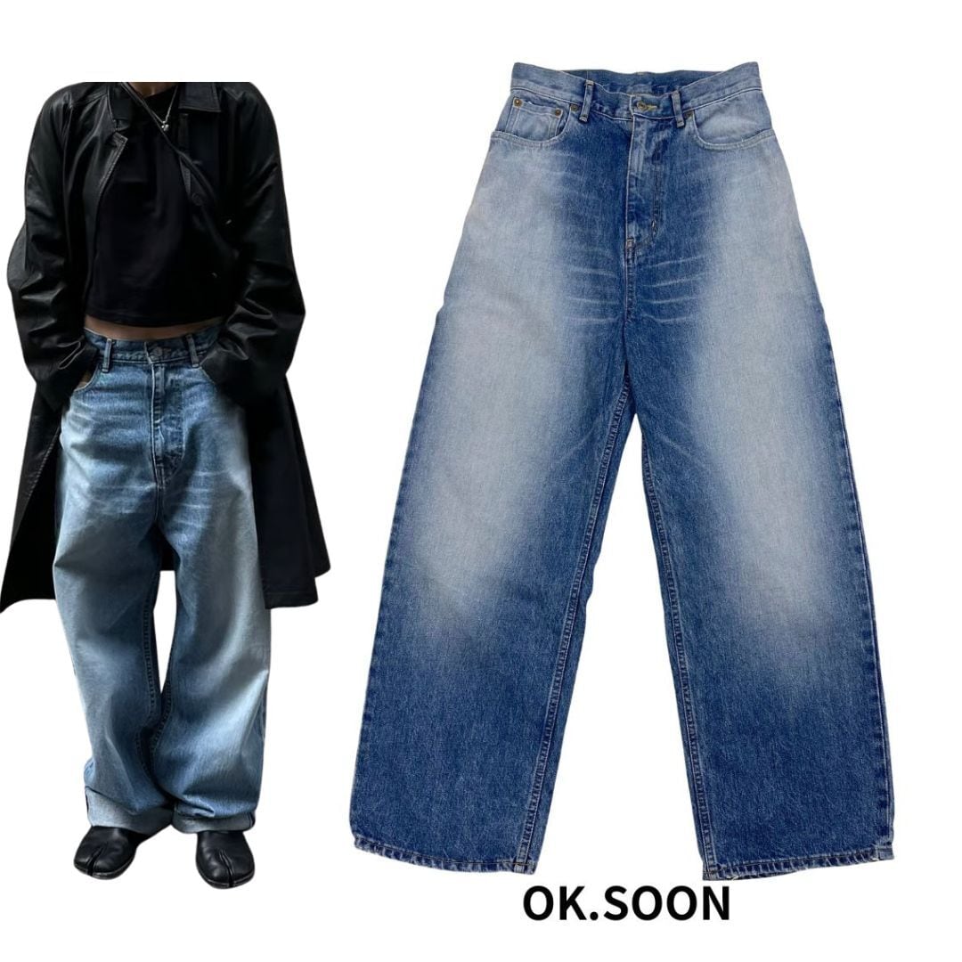 ok.soon original ワイドデニム　サイズ1即完売モデル OK.SOON オクスン original wide denim オリジナル ワイド デニム