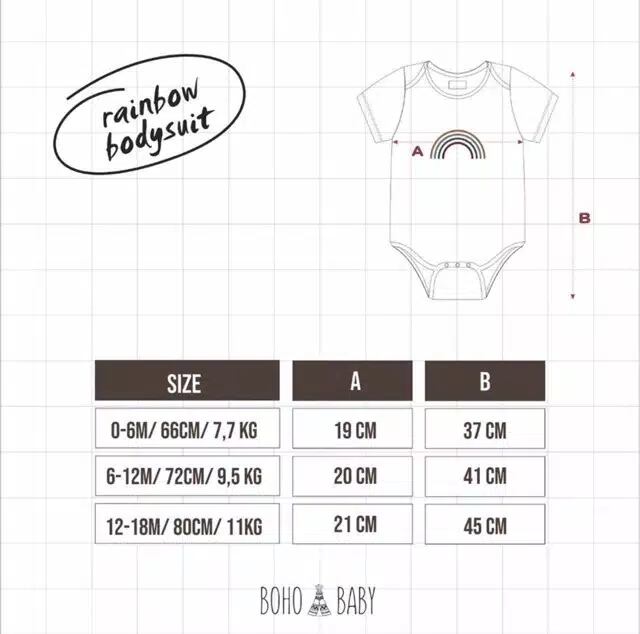 国内発送/Rainbow bodysuit 6-12M/レインボー刺繍ロンパース♡