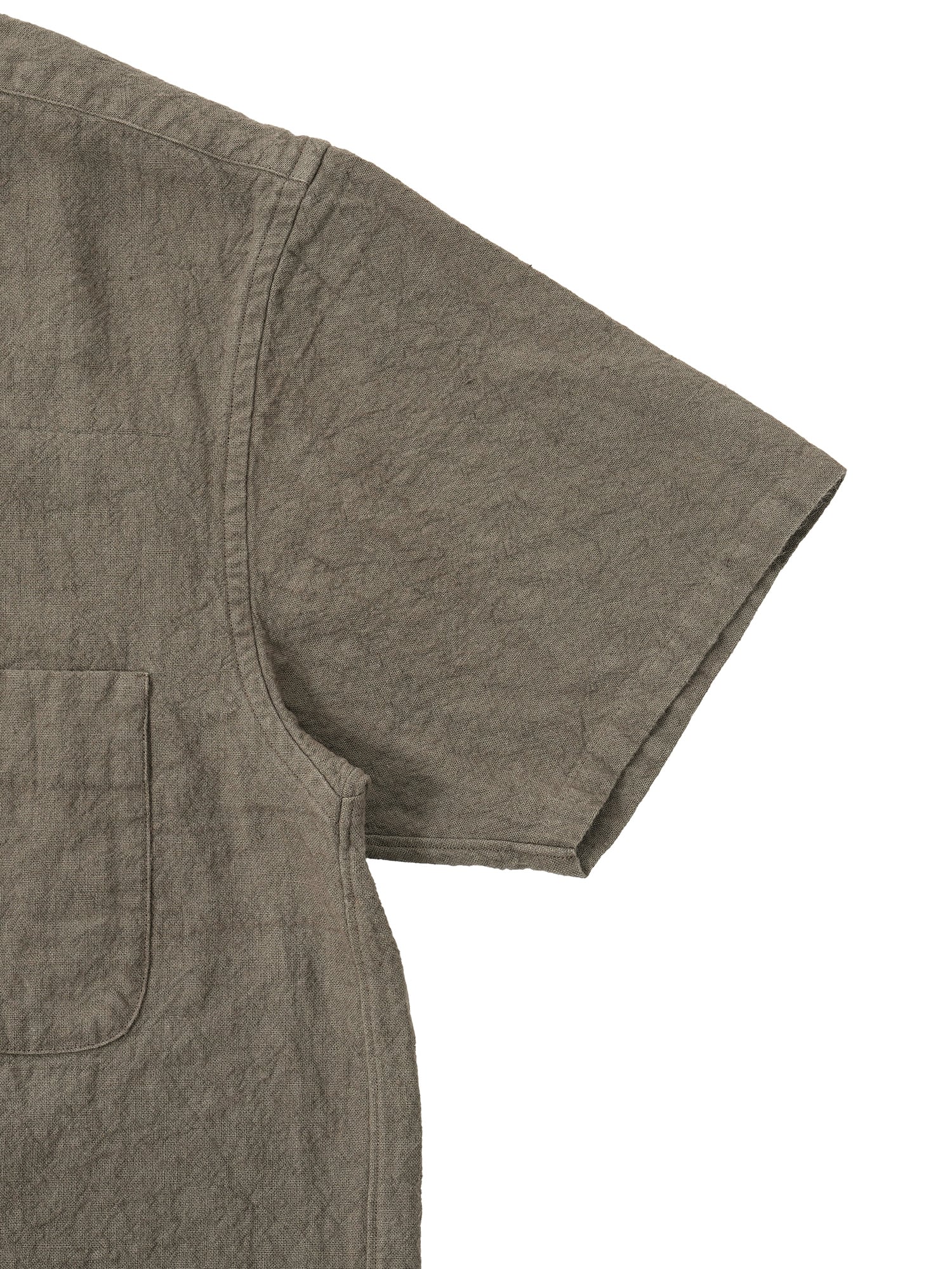 Hemp Short Sleeve Open Collar Shirt (brown) | OVY