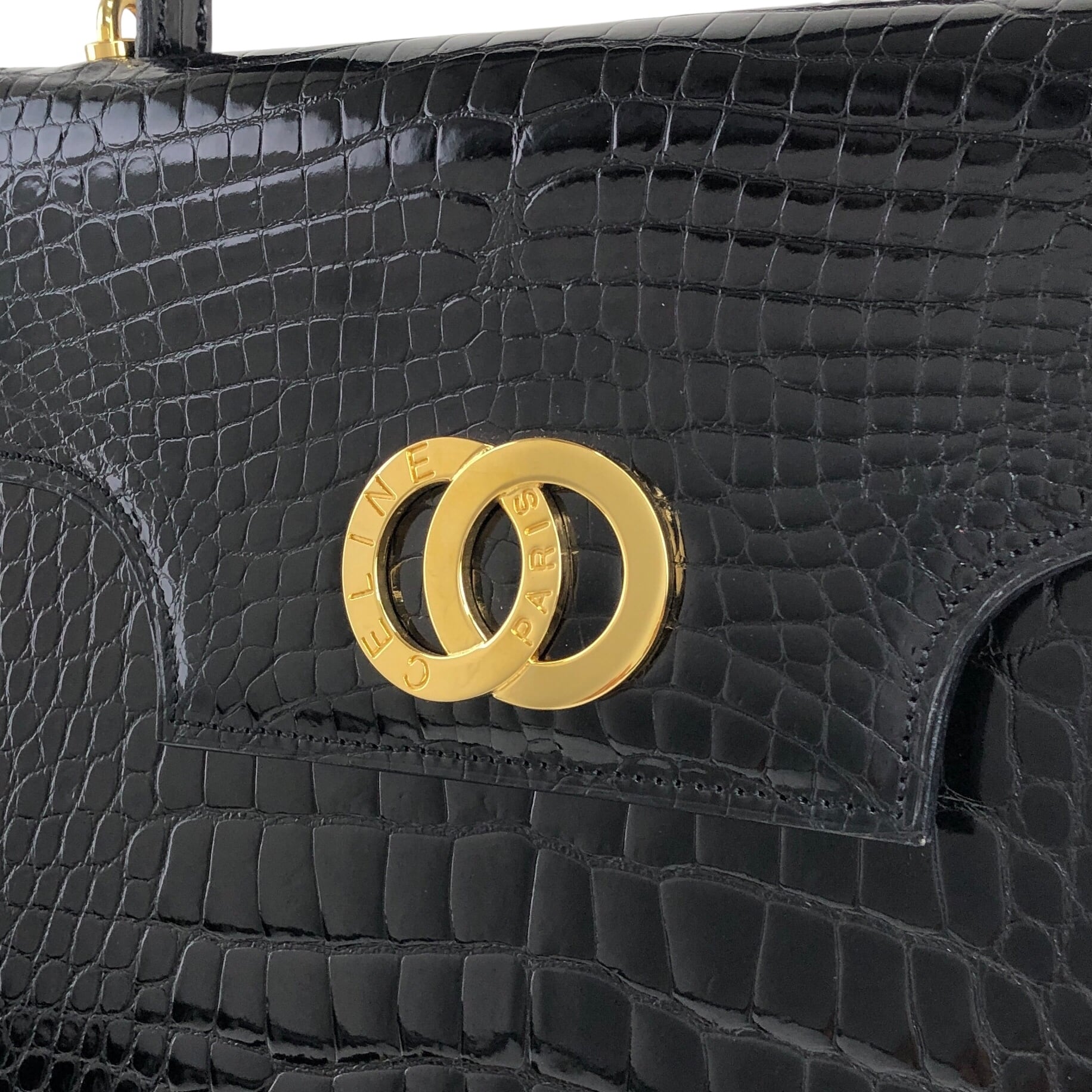 CELINE セリーヌ ショルダーバッグ ブラック ダブルサークルロゴ