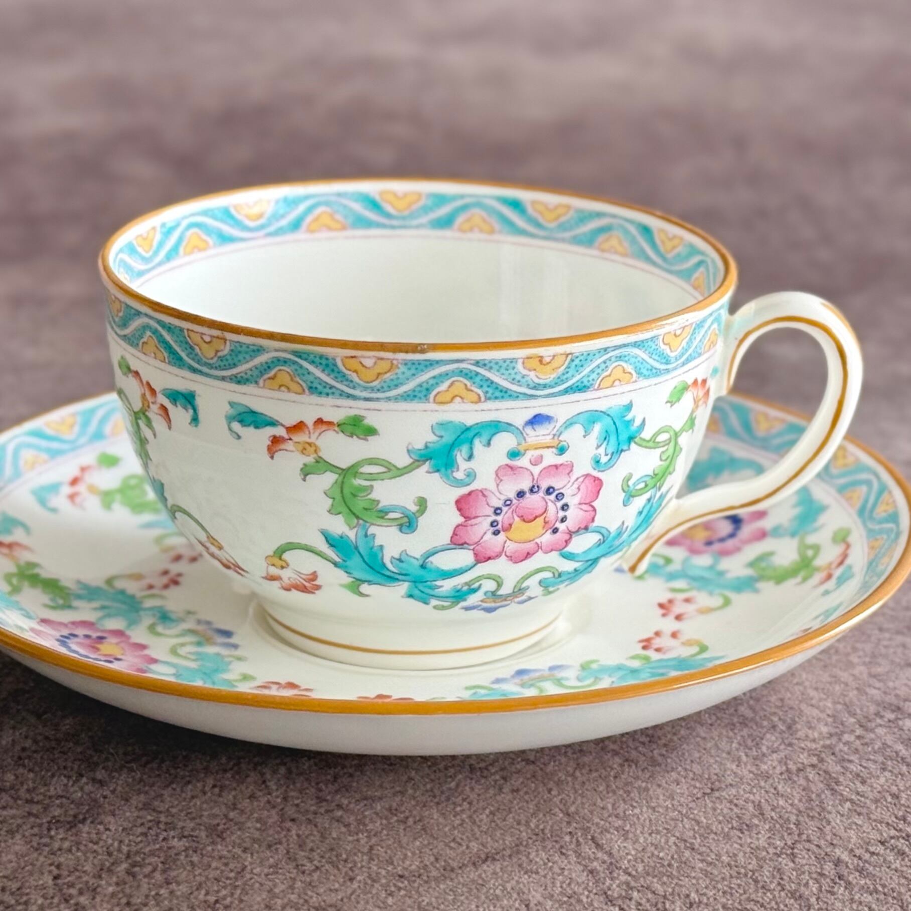 ミントン□シノワズリ ターコイズ エナメル彩 カップ＆ソーサー ②