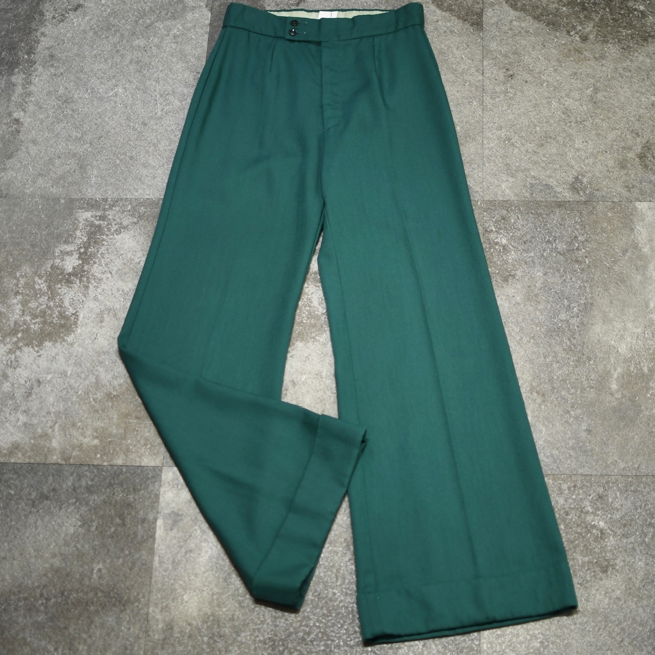 70's color flare slacks green