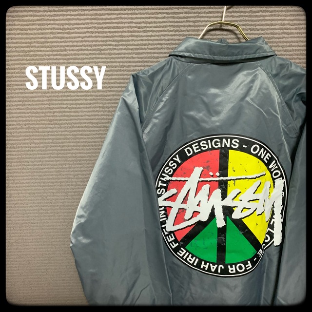 激レア】stussy ステューシー コーチジャケット ラスタピース 古着 XL 