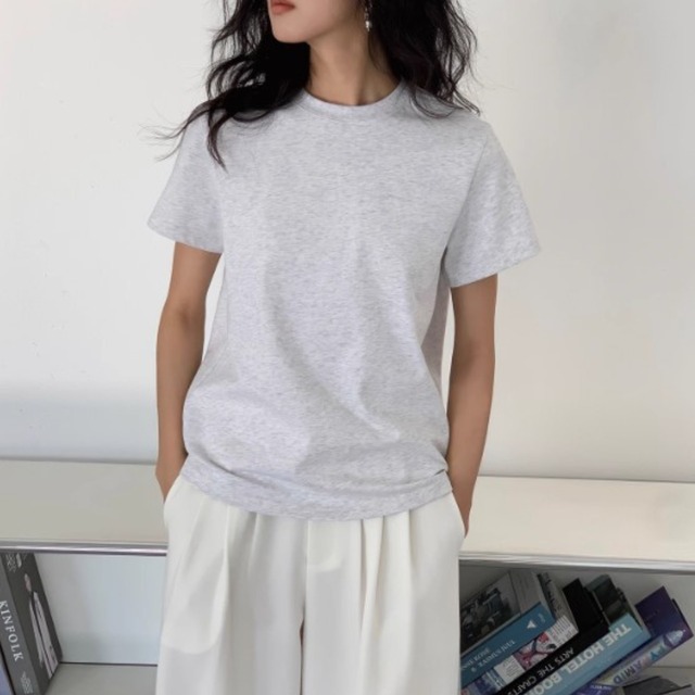 無地コットンTシャツ