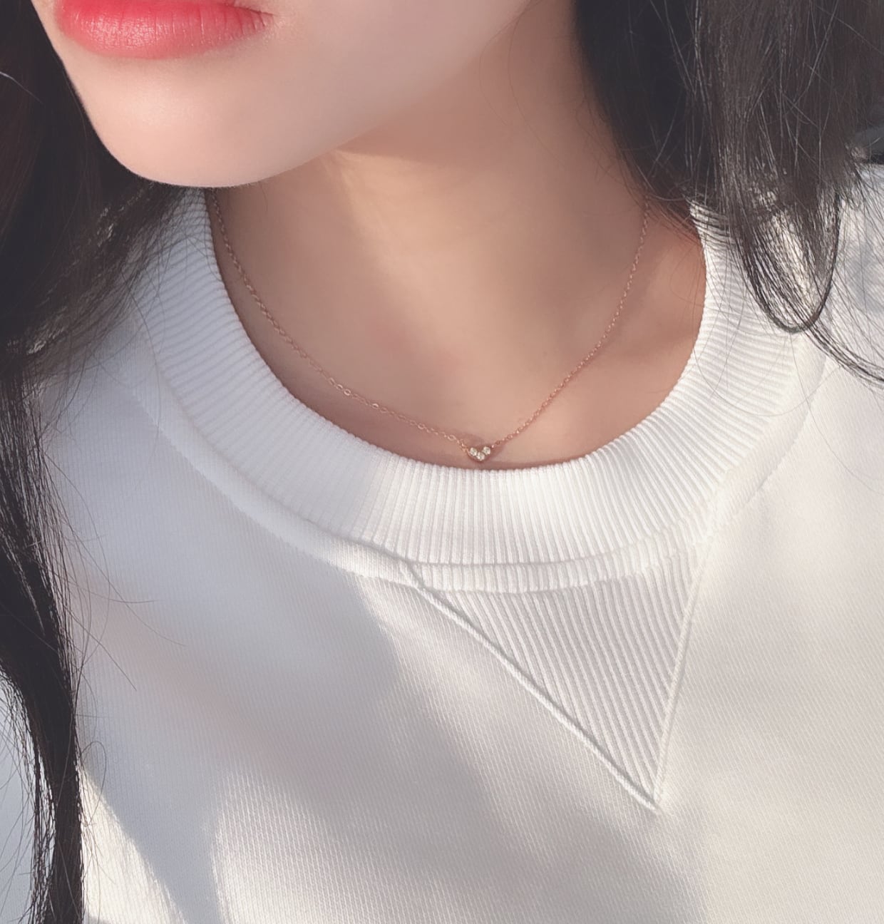 birth stone heart necklace ピンクゴールド [234] | SASSY ANGEL