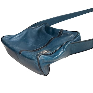 vintage LOEWE blue green leather shoulder bag