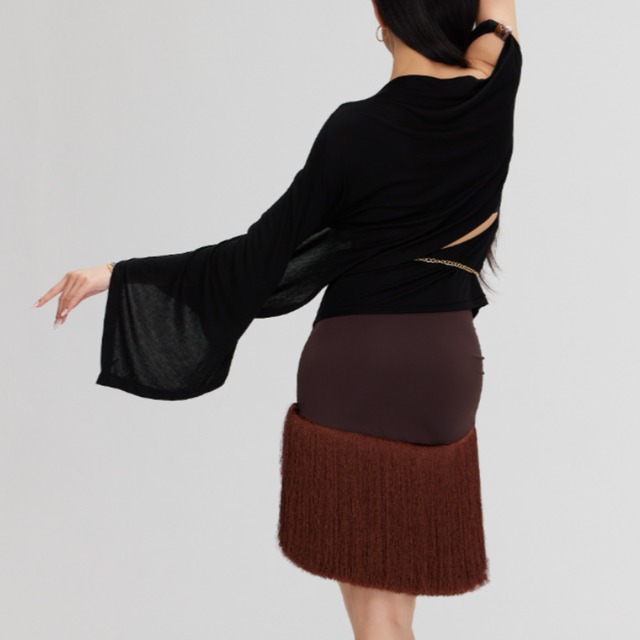 ワンショルダー アシンメトリー デザイントップス 4col　D00419