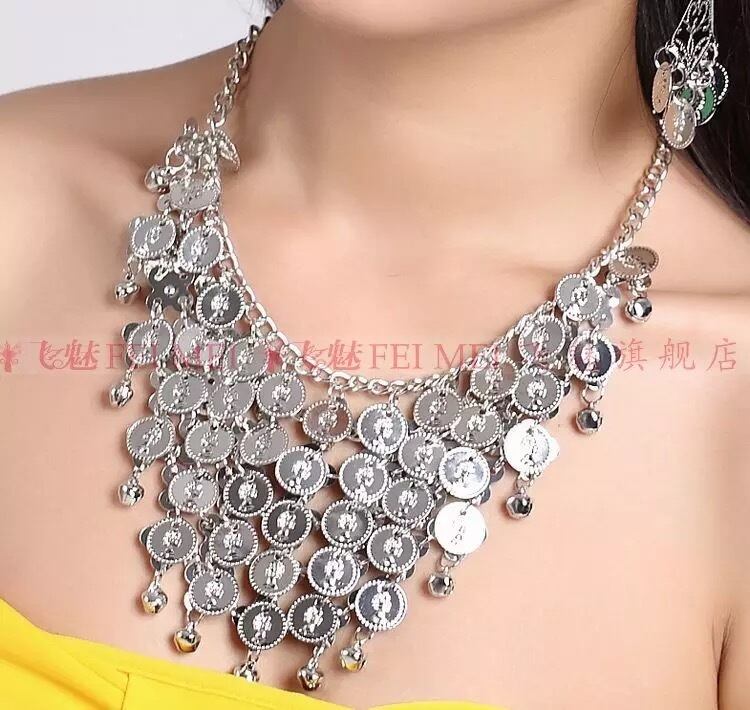 ヴィンテージ調コインネックレス＆ピアスセット ベリーダンス ジプシー