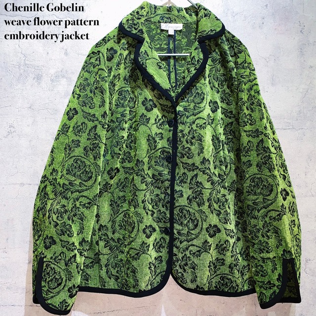 Chenille Gobelin weave flower pattern embroidery jacket