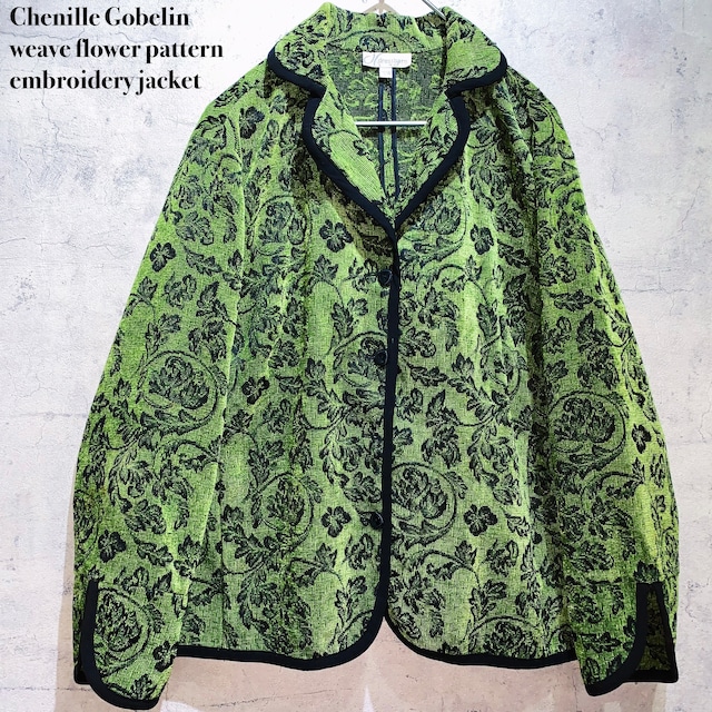Chenille Gobelin weave flower pattern embroidery jacket
