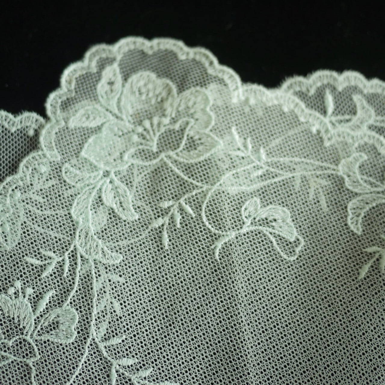 ペパーミントグリーン レースハンカチ ドイツ