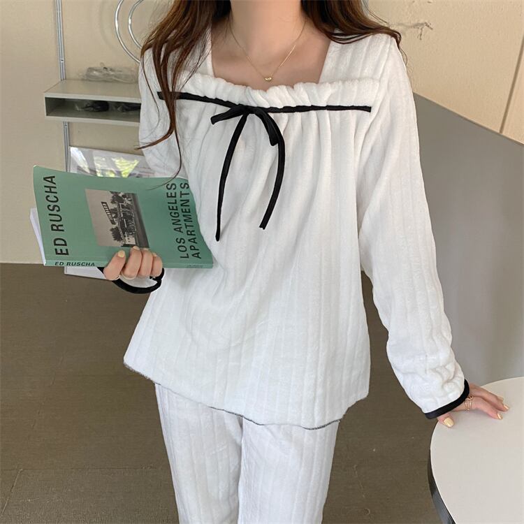 オータムウィンターレディースルーズスタイルリボンカラーカジュアル 秋物 冬物 スクウェア 1号婦人68058432245