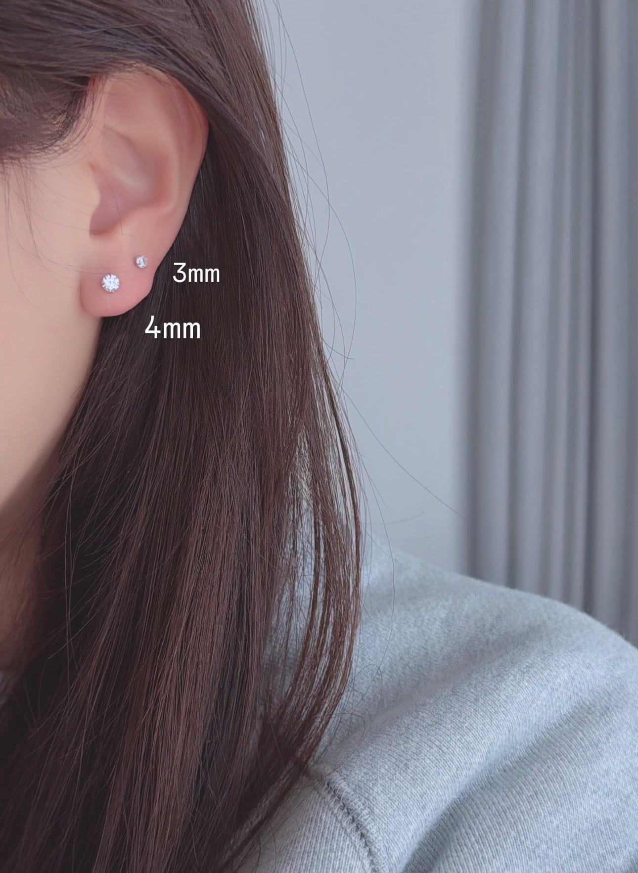 yonfa ジルコニアピアス 4mm ジルコニア ピアス | SASSY ANGEL