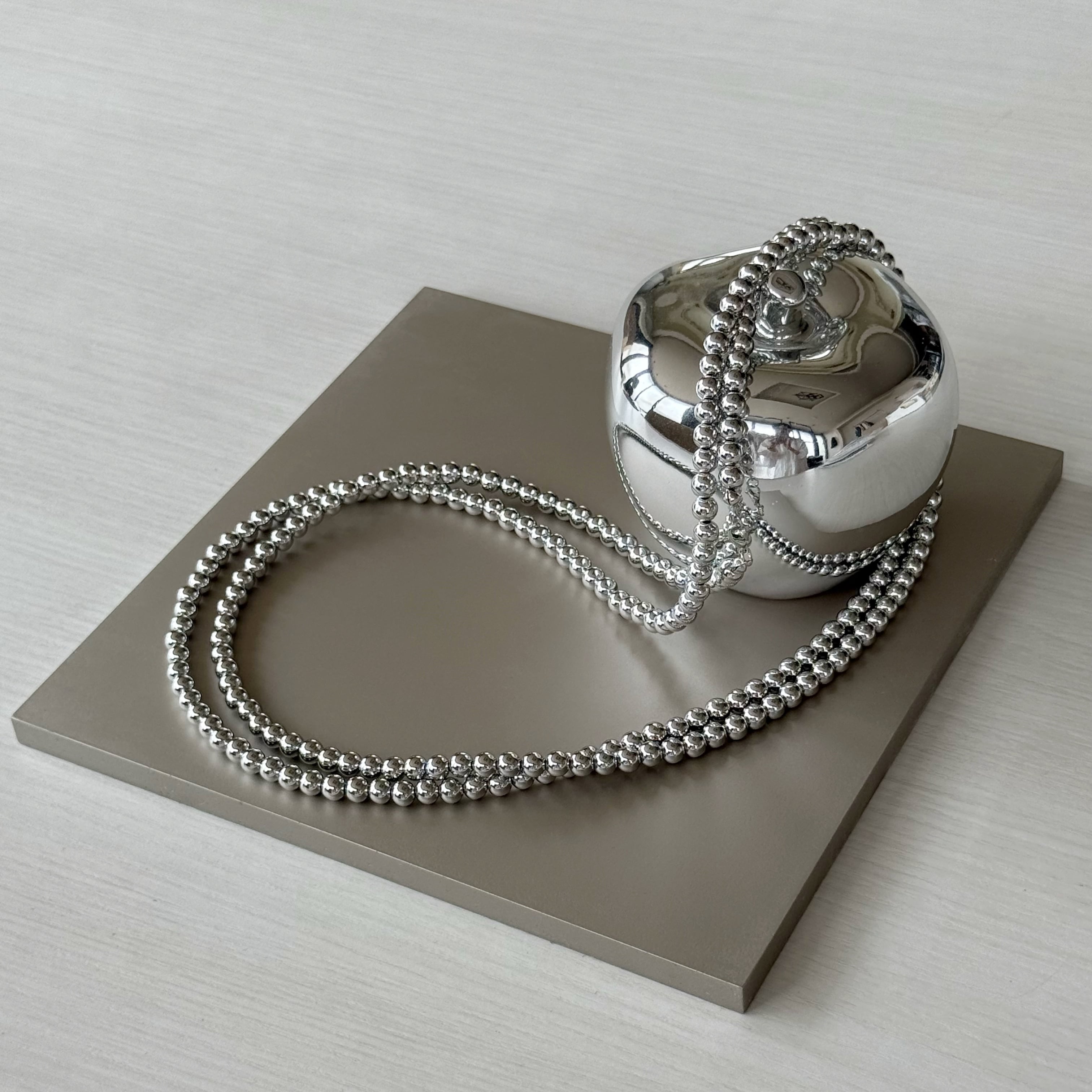 SELECT〉シルバーボールロングネックレス a09-010 | SYSORUS