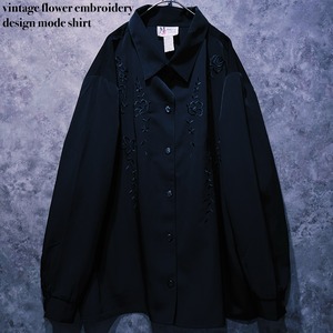 【doppio】vintage flower embroidery design mode shirt