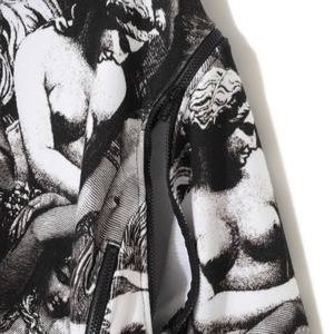 【UNDERCOVER】ﾇｰﾄﾞ総柄ｳﾗｹ袖取外ﾌｰﾃﾞｨｰ(BLACK MULTI)